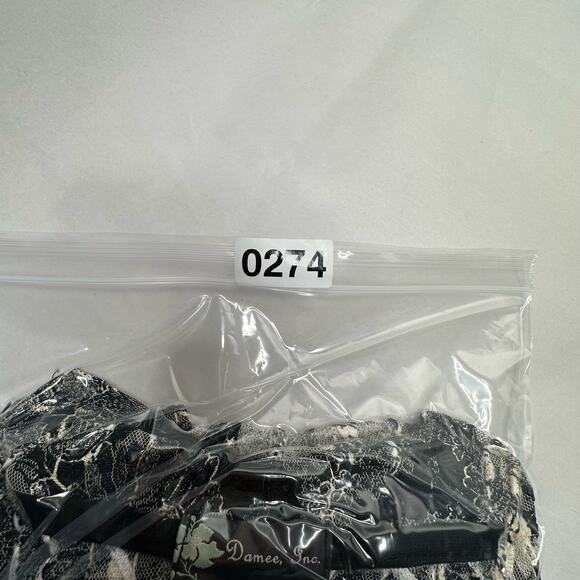 Damee, Inc Blouse Size Small Black and White Semi Sheer Button Up Avangard Top - Picture 13 of 13